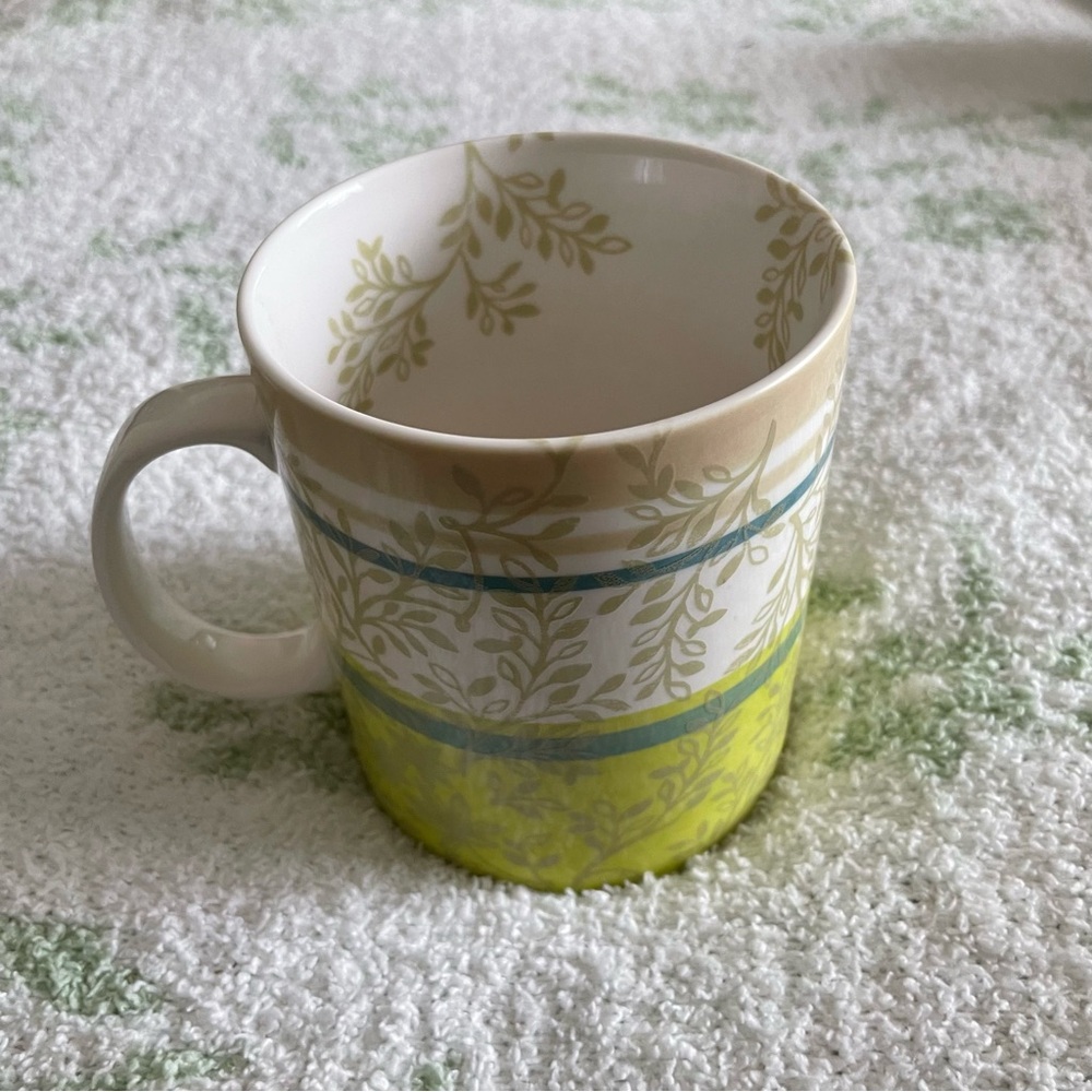 Starbucks coffee stripe & foliage print mug